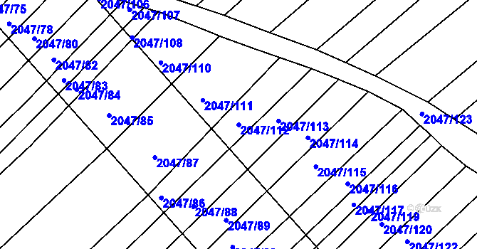 Parcela st. 2047/112 v KÚ Strážnice na Moravě, Katastrální mapa