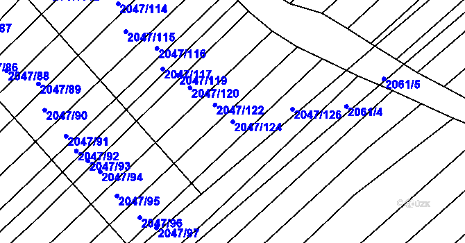Parcela st. 2047/124 v KÚ Strážnice na Moravě, Katastrální mapa