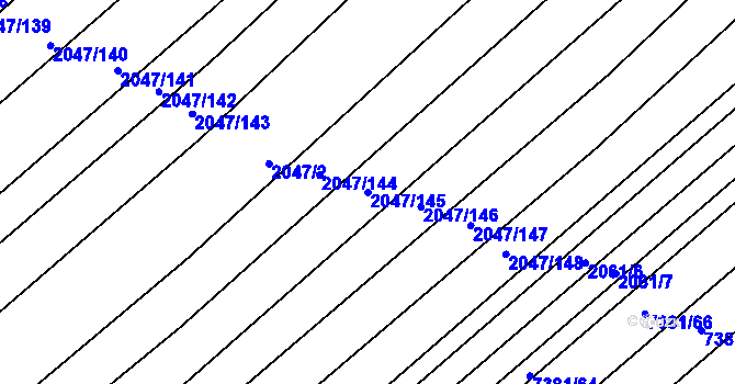 Parcela st. 2047/145 v KÚ Strážnice na Moravě, Katastrální mapa