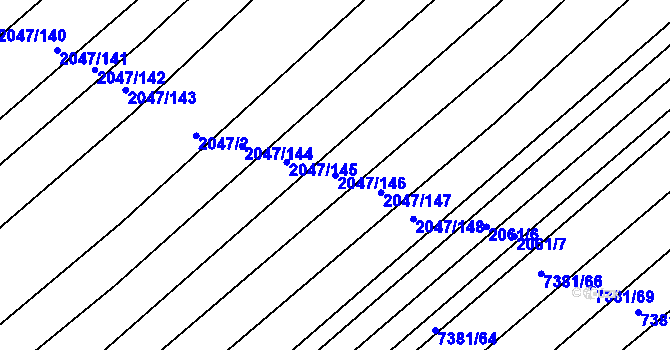 Parcela st. 2047/146 v KÚ Strážnice na Moravě, Katastrální mapa