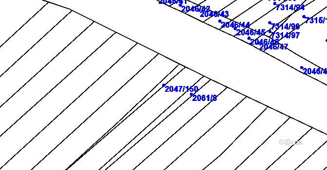Parcela st. 2047/150 v KÚ Strážnice na Moravě, Katastrální mapa