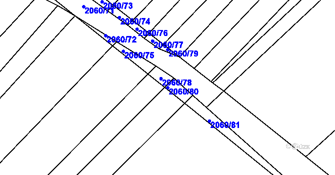 Parcela st. 2060/80 v KÚ Strážnice na Moravě, Katastrální mapa