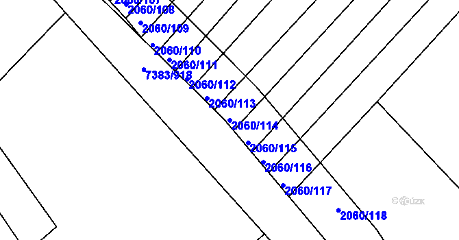 Parcela st. 2060/114 v KÚ Strážnice na Moravě, Katastrální mapa