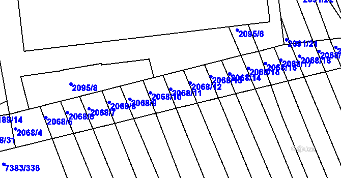 Parcela st. 2068/11 v KÚ Strážnice na Moravě, Katastrální mapa