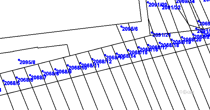Parcela st. 2068/13 v KÚ Strážnice na Moravě, Katastrální mapa