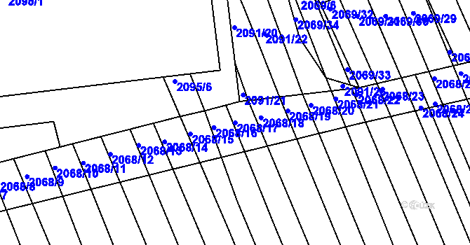 Parcela st. 2068/17 v KÚ Strážnice na Moravě, Katastrální mapa