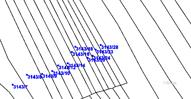 Parcela st. 3143/23 v KÚ Strážnice na Moravě, Katastrální mapa