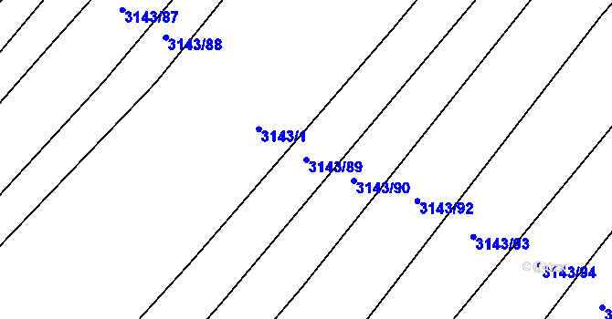 Parcela st. 3143/89 v KÚ Strážnice na Moravě, Katastrální mapa