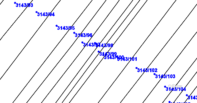 Parcela st. 3143/99 v KÚ Strážnice na Moravě, Katastrální mapa