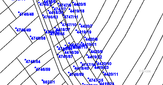 Parcela st. 4419/21 v KÚ Strážnice na Moravě, Katastrální mapa
