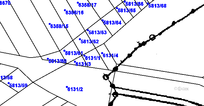 Parcela st. 6131/4 v KÚ Strážnice na Moravě, Katastrální mapa