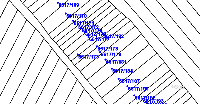 Parcela st. 6617/179 v KÚ Strážnice na Moravě, Katastrální mapa