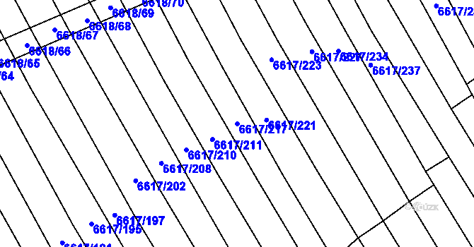 Parcela st. 6617/217 v KÚ Strážnice na Moravě, Katastrální mapa