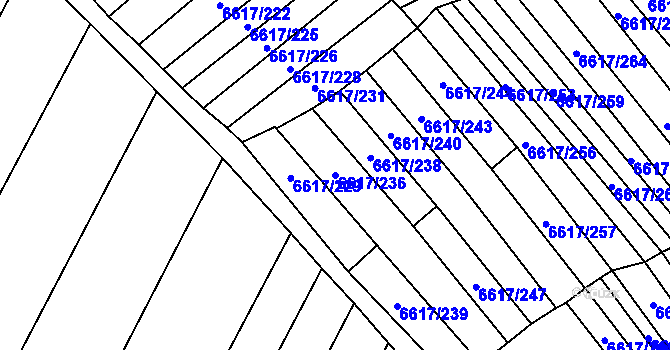 Parcela st. 6617/236 v KÚ Strážnice na Moravě, Katastrální mapa