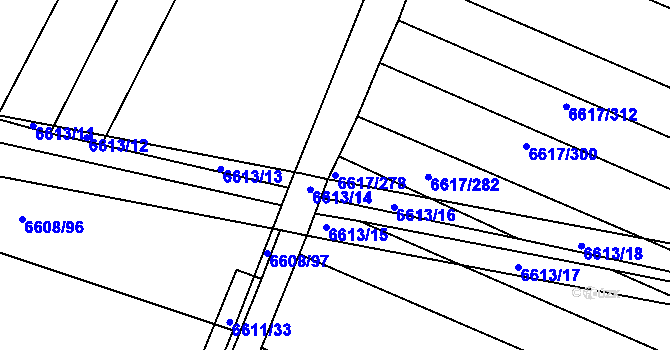 Parcela st. 6617/278 v KÚ Strážnice na Moravě, Katastrální mapa