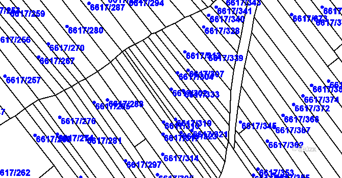 Parcela st. 6617/302 v KÚ Strážnice na Moravě, Katastrální mapa