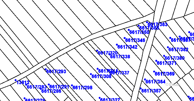 Parcela st. 6617/320 v KÚ Strážnice na Moravě, Katastrální mapa