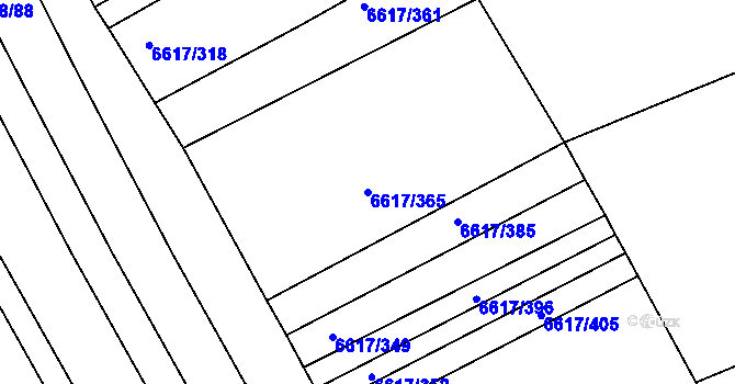 Parcela st. 6617/365 v KÚ Strážnice na Moravě, Katastrální mapa