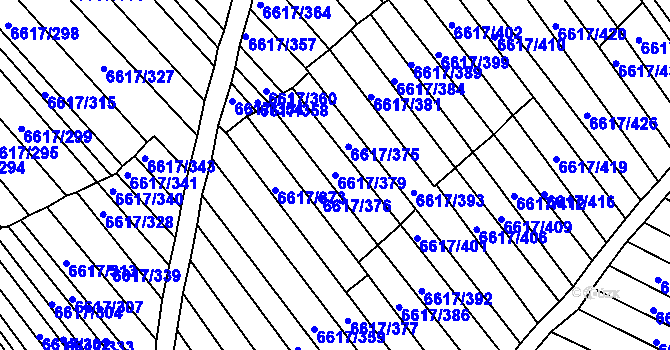 Parcela st. 6617/379 v KÚ Strážnice na Moravě, Katastrální mapa