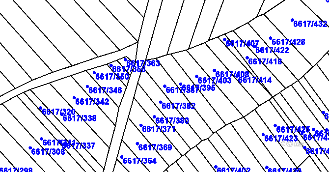 Parcela st. 6617/387 v KÚ Strážnice na Moravě, Katastrální mapa