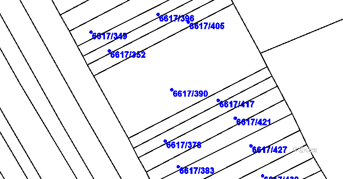 Parcela st. 6617/390 v KÚ Strážnice na Moravě, Katastrální mapa