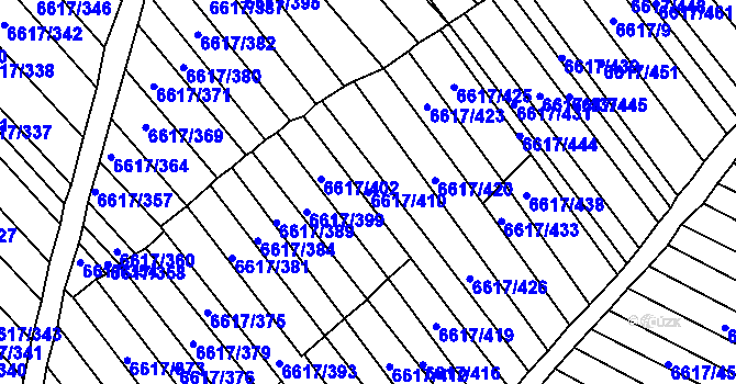 Parcela st. 6617/410 v KÚ Strážnice na Moravě, Katastrální mapa