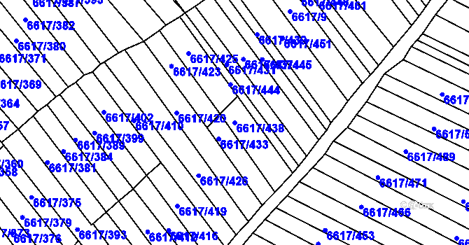 Parcela st. 6617/438 v KÚ Strážnice na Moravě, Katastrální mapa