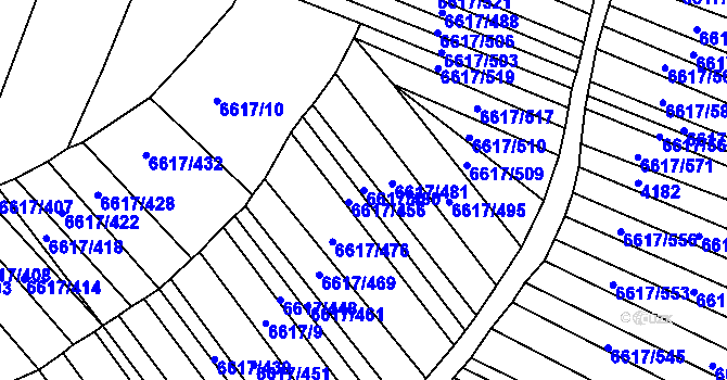 Parcela st. 6617/480 v KÚ Strážnice na Moravě, Katastrální mapa