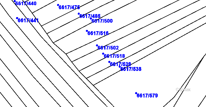 Parcela st. 6617/518 v KÚ Strážnice na Moravě, Katastrální mapa