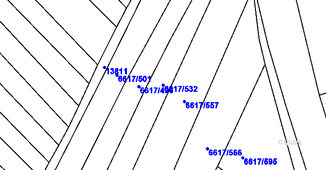 Parcela st. 6617/532 v KÚ Strážnice na Moravě, Katastrální mapa