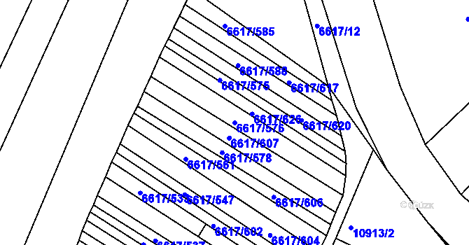 Parcela st. 6617/576 v KÚ Strážnice na Moravě, Katastrální mapa