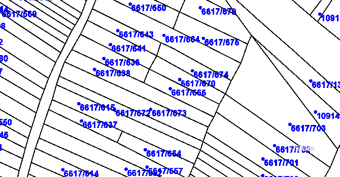 Parcela st. 6617/666 v KÚ Strážnice na Moravě, Katastrální mapa