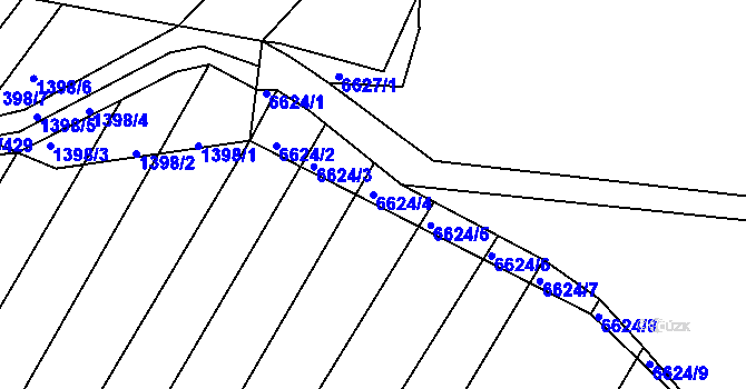 Parcela st. 6624/4 v KÚ Strážnice na Moravě, Katastrální mapa