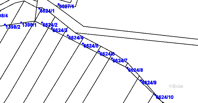 Parcela st. 6624/6 v KÚ Strážnice na Moravě, Katastrální mapa
