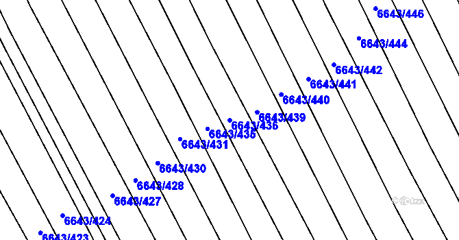 Parcela st. 6643/436 v KÚ Strážnice na Moravě, Katastrální mapa