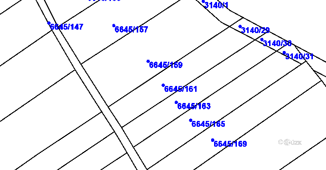 Parcela st. 6645/161 v KÚ Strážnice na Moravě, Katastrální mapa