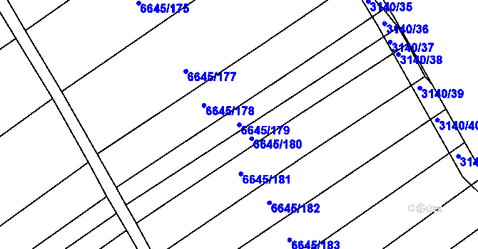 Parcela st. 6645/179 v KÚ Strážnice na Moravě, Katastrální mapa