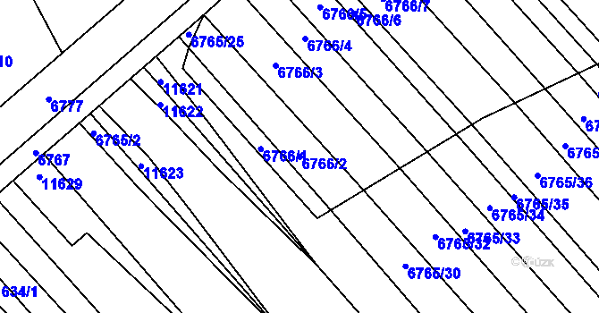 Parcela st. 6766/2 v KÚ Strážnice na Moravě, Katastrální mapa