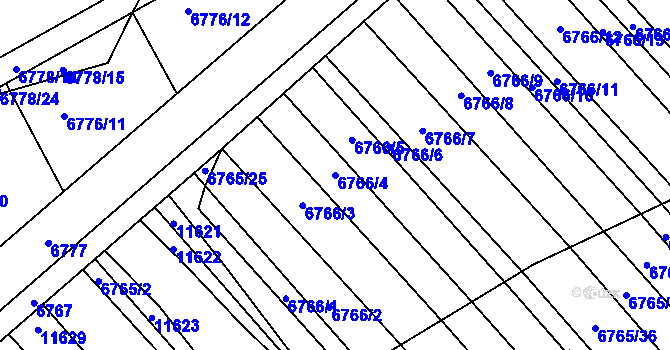 Parcela st. 6766/4 v KÚ Strážnice na Moravě, Katastrální mapa