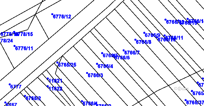 Parcela st. 6766/5 v KÚ Strážnice na Moravě, Katastrální mapa