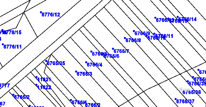Parcela st. 6766/6 v KÚ Strážnice na Moravě, Katastrální mapa