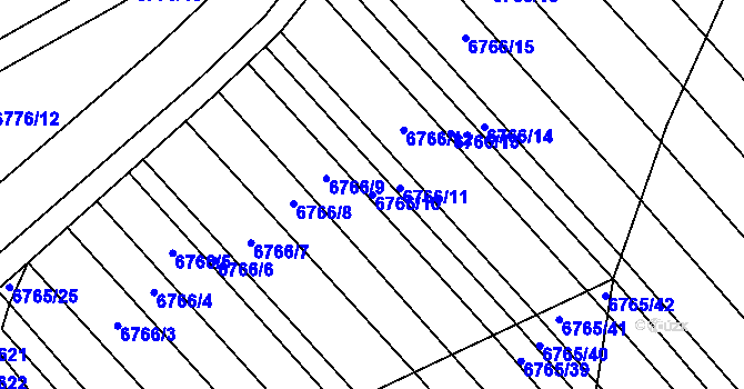 Parcela st. 6766/10 v KÚ Strážnice na Moravě, Katastrální mapa