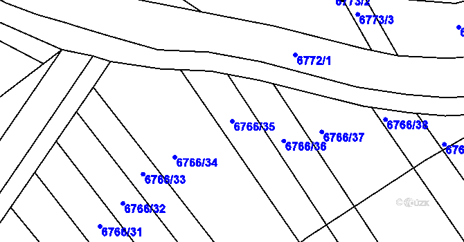 Parcela st. 6766/35 v KÚ Strážnice na Moravě, Katastrální mapa