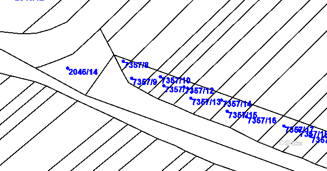 Parcela st. 7357/11 v KÚ Strážnice na Moravě, Katastrální mapa