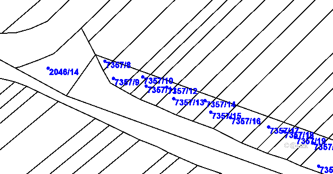 Parcela st. 7357/12 v KÚ Strážnice na Moravě, Katastrální mapa