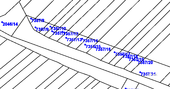 Parcela st. 7357/15 v KÚ Strážnice na Moravě, Katastrální mapa