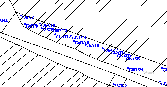 Parcela st. 7357/16 v KÚ Strážnice na Moravě, Katastrální mapa