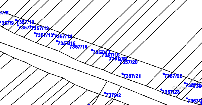 Parcela st. 7357/18 v KÚ Strážnice na Moravě, Katastrální mapa