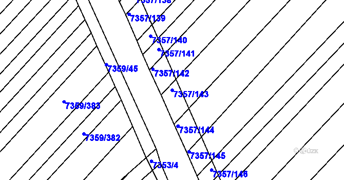 Parcela st. 7357/143 v KÚ Strážnice na Moravě, Katastrální mapa