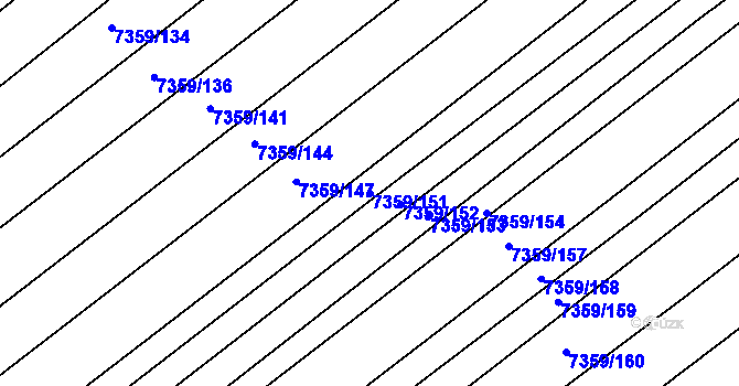 Parcela st. 7359/151 v KÚ Strážnice na Moravě, Katastrální mapa